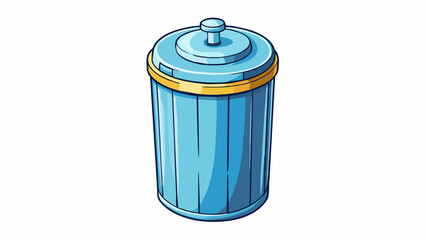 Poster - A tall cylindrical container with a lid This container is made of a sy material and stands upright on its round base. It has a cylindrical body that. Cartoon Vector.