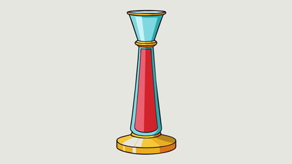 Poster - A tall glass vase that tapers towards the top and has a wide circular base.. Cartoon Vector.