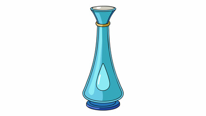 Poster - A tall glass vase with a narrow base and a flared tetlike opening at the top.. Cartoon Vector.