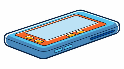 Poster - A thin rectangular object with a glossy screen used for displaying digital images and videos. It can also store various files and connect to the. Cartoon Vector.