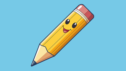 Poster - A thin triangular side that tapers to a point like the tip of a pencil. Its surface is matte and covered in tiny lines providing grip.. Cartoon Vector.