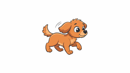 Leinwandbilder - A tiny clumsy puppy taking its first wobbly steps is a perfect illustration of being born. Its soft fur and unsteady movements show vulnerability and. Cartoon Vector.
