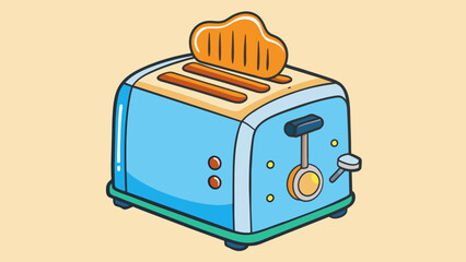 Fototapete - A toasters operate is to toast bread slices using heat. Its characteristics include a heating element a temperature control and a lever to insert and. Cartoon Vector.