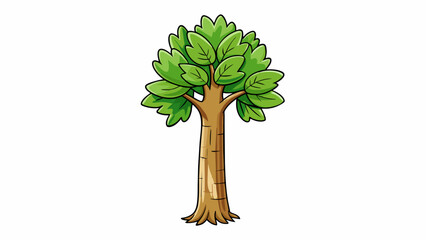 Canvas Print - A tree is a tall woody plant with a thick trunk branches and leaves that provides shade and produces oxygen through photosynthesis.. Cartoon Vector.