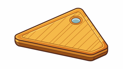 Poster - A triangular board made of bamboo with three rounded corners and one pointed corner. It has a natural earthy scent and smooth surface and is. Cartoon Vector.