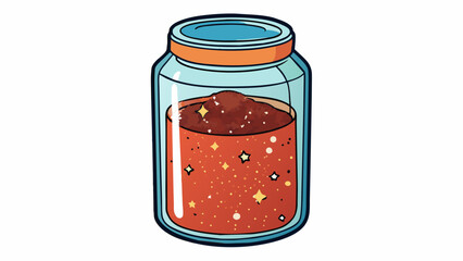 Poster - At the flea market you might stumble upon a glass jar filled with shimmering liquid. If you look closely youll see tiny specks of glitter sparkling as. Cartoon Vector.
