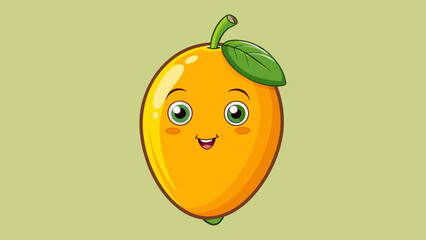 Poster - At the grocery store I picked up a ripe mango with a golden yellow skin its sweet scent filling the air as I brought it to my nose.. Cartoon Vector.
