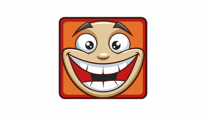 Poster - A wide beaming smile showing a set of perfectly squared teeth framed by plump flushed .. Cartoon Vector.