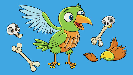 Wall Mural - Birds are warmed animals with feathers wings beaks and hollow bones that allow them to fly and make them different from other vertebrates.. Cartoon Vector.