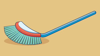 Poster - Brushing The motion of moving a tool with soft bristles against a surface in a back and forth motion removing dirt and particles from its surface. The. Cartoon Vector.