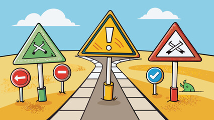 Fototapete - Characteristics Contrasting directions and control.. Cartoon Vector.