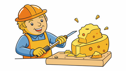 Fototapete - Carving The technique of ting away pieces of material such as wood or stone to create a desired shape or design. The tool used could be a sharp knife. Cartoon Vector.
