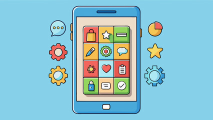 Poster - Customize the phones settings and download any desired apps to make the most of your new device.. Cartoon Vector.
