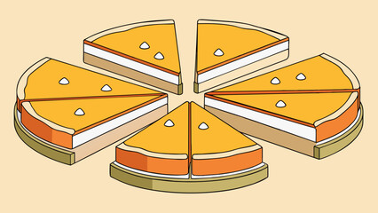 Poster - Cutting Cake Cutting a circular cake into 8 equal slices each slice will have the same amount of frosting and cake showing how division creates equal. Cartoon Vector.
