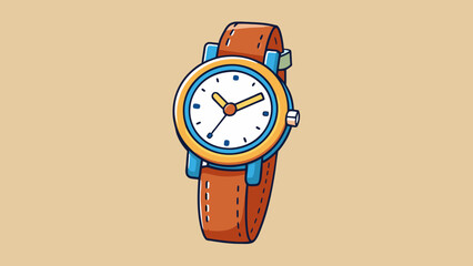 Fototapete - Despite its simple design the watch was made with highquality materials and precise craftsmanship.. Cartoon Vector.