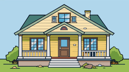 Poster - Ever since the renovations began the old houses once crumbling exterior has now been rep with fresh paint and new shingles. The windows have been. Cartoon Vector.