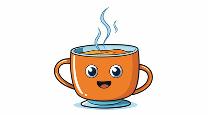 Aufkleber - From hot to cold Picture a steaming cup of tea slowly losing its warmth as it is left to cool with the steam dissipating and the liquid turning. Cartoon Vector.