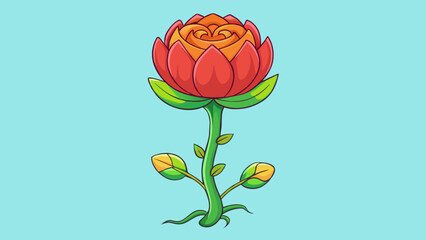 Poster - From a small bud a vibrant colorful flower emerges its petals unfurling and expanding to reveal its intricate patterns and sweet fragrance. As it. Cartoon Vector.