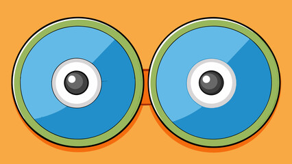Poster - Example 5 A pair of circular convex structures located in the front of the head used for seeing and perceiving light and color.. Cartoon Vector.