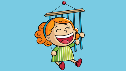 Poster - Her laughter is reminiscent of a wind chime gentle and melodic filling the air with a sense of joy and positivity.. Cartoon Vector.
