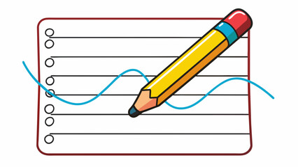 Poster - Handwriting Practice Use a shard pencil to carefully trace over outlined letters and numbers on a lined paper ensuring the strokes are neat and evenly. Cartoon Vector.