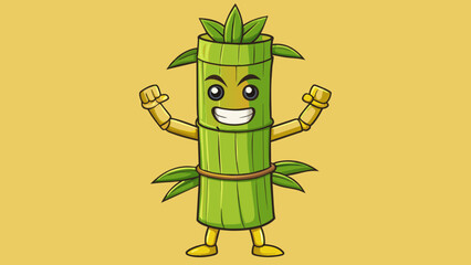 Fototapete - Her spirit is as resilient as a bamboo tree able to bend and sway with the challenges of life yet always standing tall and strong.. Cartoon Vector.