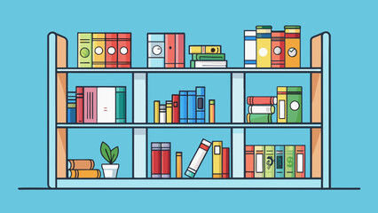 Poster - Imagine a bookshelf with different sections for different genres. Each section contains a variety of books but they all share a common theme or. Cartoon Vector.