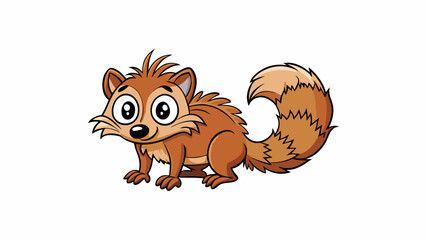 Aufkleber - In the animal kingdom oh is a small furry mammal with long sharp claws and a bushy tail. It is known for its ability to climb trees and gather nuts. Cartoon Vector.