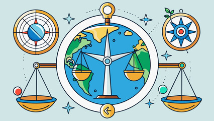 Poster - Laws function as a compass for society providing direction and parameters for behavior while also ensuring accountability for ones actions.. Cartoon Vector.