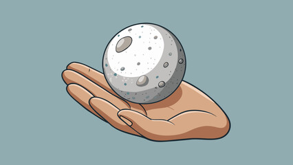Poster - Little pebble Smooth and round this pebble fits comfortably in the palm of your hand. Its grey color is interspersed with specks of white and black. Cartoon Vector.