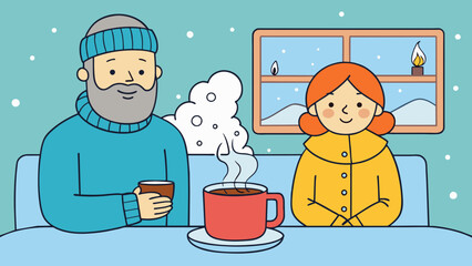 Aufkleber - Like a warm cup of tea on a cold winters day the wife had a calming presence that brought comfort and peace to those around her. Her gentle nature and. Cartoon Vector.