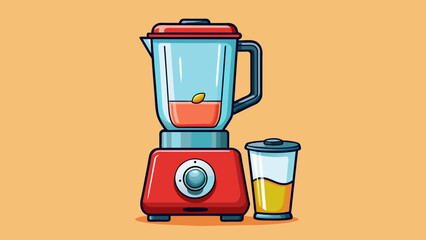 Aufkleber - Next is a compact and powerful blender with a stainless steel blade and multiple speed settings. It has a convenient detachable cup for easy cleaning. Cartoon Vector.