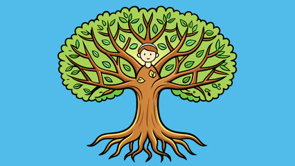 Poster - Mommy is a sy oak tree with roots grounded deep in love and branches reaching high in strength to provide shelter and protection.. Cartoon Vector.