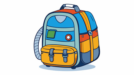 Poster - Next is a versatile and stylish backpack with multiple compartments for organization. It has a padded back and ss for comfort and is made of a durable. Cartoon Vector.