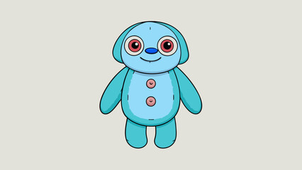 Poster - Object Plush Toy Characteristic The plush toy is a soft and cuddly stuffed animal about 12 inches in height. It has a round head with large buttonlike. Cartoon Vector.