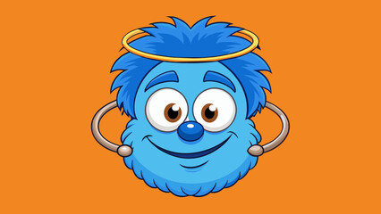 Poster - On the second face two bushy eyebrows sat above piercing blue eyes that seemed to sparkle with mischief. Its nose was slightly crooked and framed by a. Cartoon Vector.