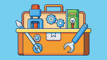 Aufkleber - Picture a toolkit filled with various tools each one serving a specific purpose. Similarly PM is a set of useful tools and techniques that can be. Cartoon Vector.