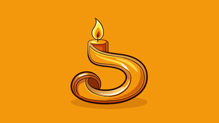 Aufkleber - shiny metallic s reflecting the warm golden tones of a flickering candle flame each bend and twist of the s creating a unique reflection.. Cartoon Vector.