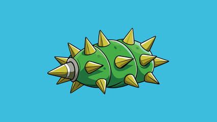 Sticker - Spiky An object with pointed ends or sharp protrusions. It can be seen on a cactus or a dinosaurs back and gives a sense of danger.. Cartoon Vector.