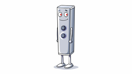 Poster - Standing tall and slender the speaker was adorned with sleek metal casing and a smooth matte finish. Its modern minimalist appearance was complemented. Cartoon Vector.