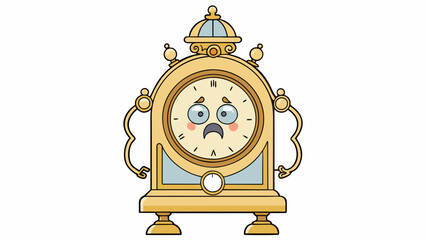 Poster - The antique clock was a previous treasure its intricate hands and delicate glass face a testament to its craftsmanship and the time it had stood. Cartoon Vector.