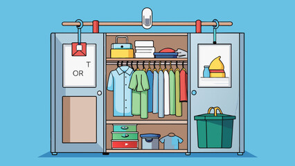 Poster - The best way to maintain a clean and organized closet is to regularly go through clothes and donate or discard items that are no longer needed and to. Cartoon Vector.
