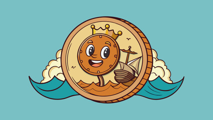 Poster - The cent was a tiny bronze coin with a rough textured surface. On one side there was a bust of a sternlooking figure wearing a crown and holding a. Cartoon Vector.