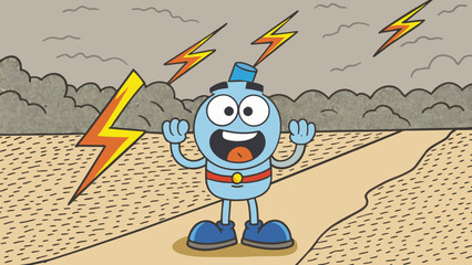 Poster - The characters voice was deep and booming with a rough texture that evoked images of gravel roads and thunderstorms. Despite the intensity of their. Cartoon Vector.