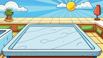 Fototapete - The cool smooth surface of a marble countertop almost icy to the touch providing a refreshing sensation on a warm summer day.. Cartoon Vector.
