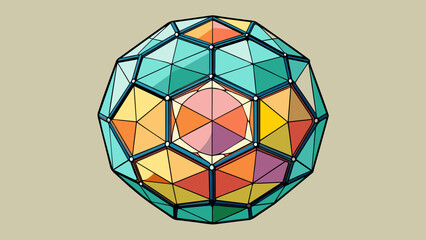 Poster - The delicate intricate orb was made of colorful glass pieces and cast beautiful patterns when p in the sunlight.. Cartoon Vector.