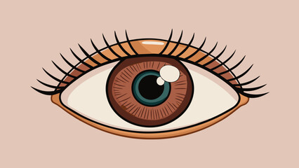 Poster - The eye was wide and doelike with large fluttery lashes that accentuated its innocent beauty. Its iris was a soft warm brown like melted chocolate and. Cartoon Vector.