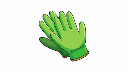 Fototapete - The final illustration depicts a staple tool in any gardeners nal a sy pair of gardening gloves. Made from thick durable material these gloves provide. Cartoon Vector.