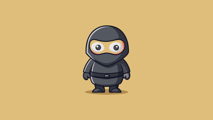 Poster - The figure was small and lean its body covered in sleek black material that hugged its form tightly. Its face was obscured by a dark mask but its. Cartoon Vector.
