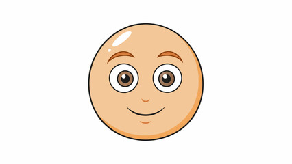 Poster - The first face had a smooth round surface with two almondshaped eyes in the middle and a small delicate nose below. Its lips were thin and pale giving. Cartoon Vector.